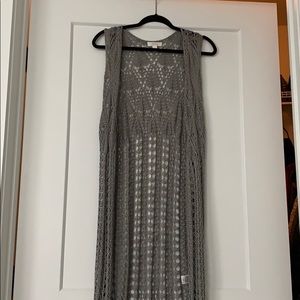 Long gray sweater shaw